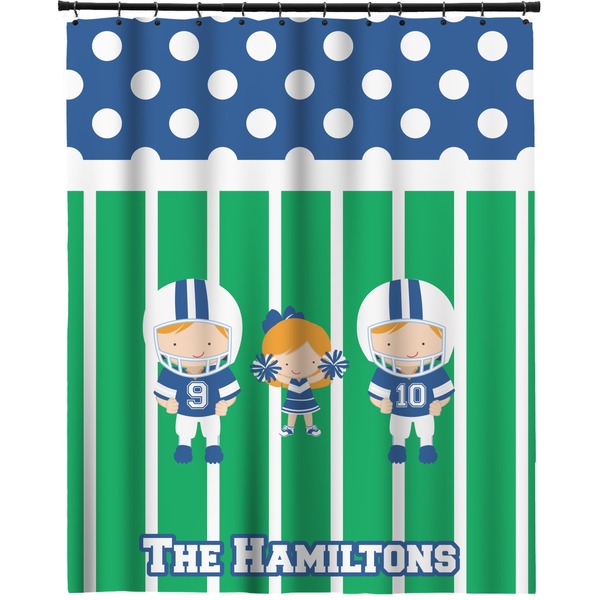 Custom Football Extra Long Shower Curtain - 70"x84" (Personalized)