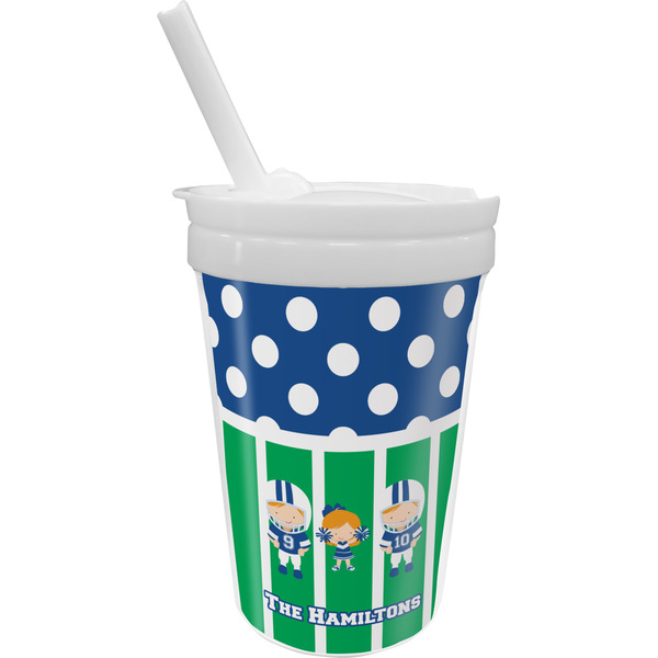 Custom Football Sippy Cup with Straw (Personalized)
