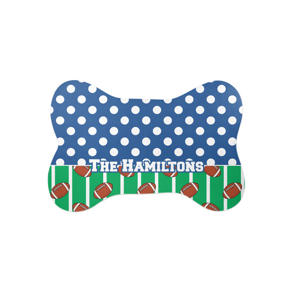 Custom Football Bone Shaped Dog Food Mat (Small) (Personalized)