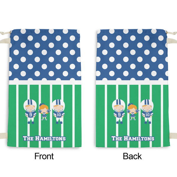 Football Small Laundry Bag - Front & Back View