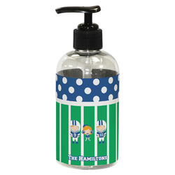Football Plastic Soap / Lotion Dispenser (8 oz - Small - Black) (Personalized)