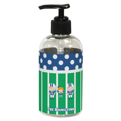 Football Plastic Soap / Lotion Dispenser (8 oz - Small - Black) (Personalized)