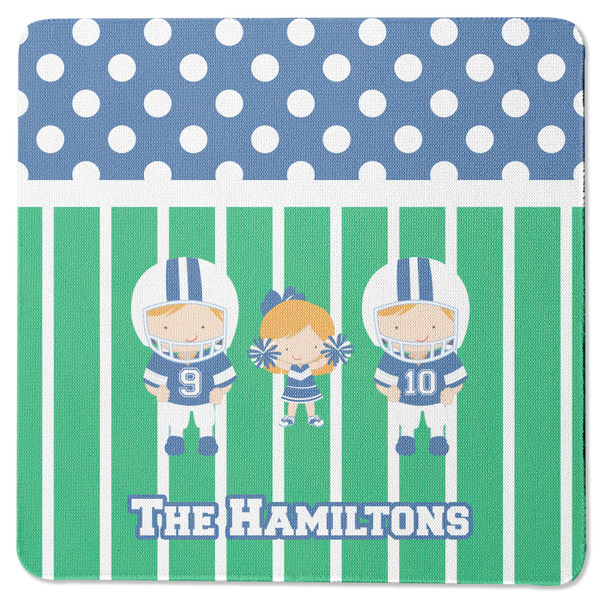 Custom Football Square Rubber Backed Coaster (Personalized)