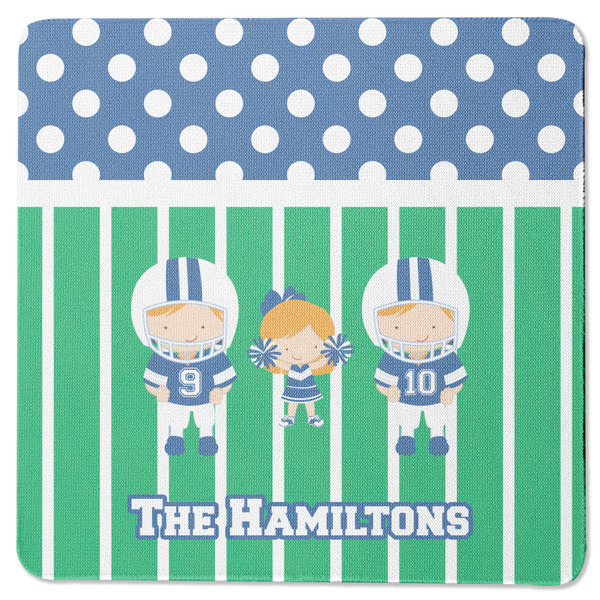 Football Square Coaster Rubber Back - Single