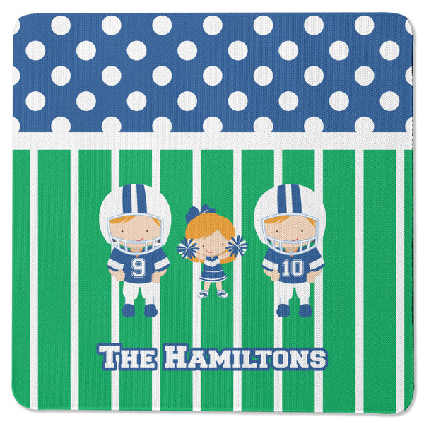 Football Square Coaster Rubber Back - Single