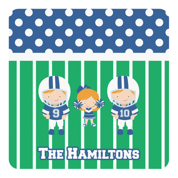 Custom Football Square Decal - Large (Personalized)