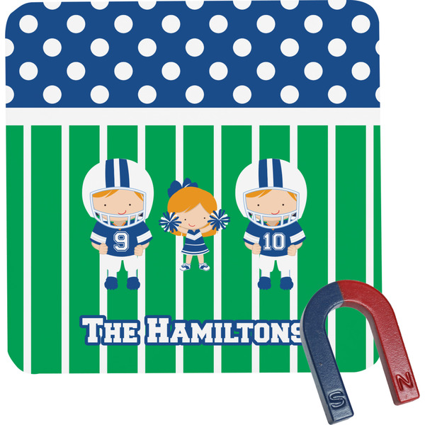 Custom Football Square Fridge Magnet (Personalized)