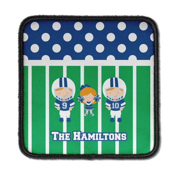 Custom Football Iron On Square Patch w/ Multiple Names