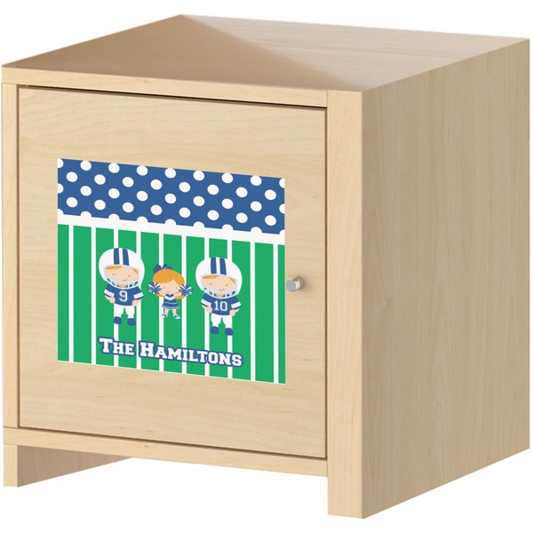 Football Square Wall Decal on Wooden Cabinet