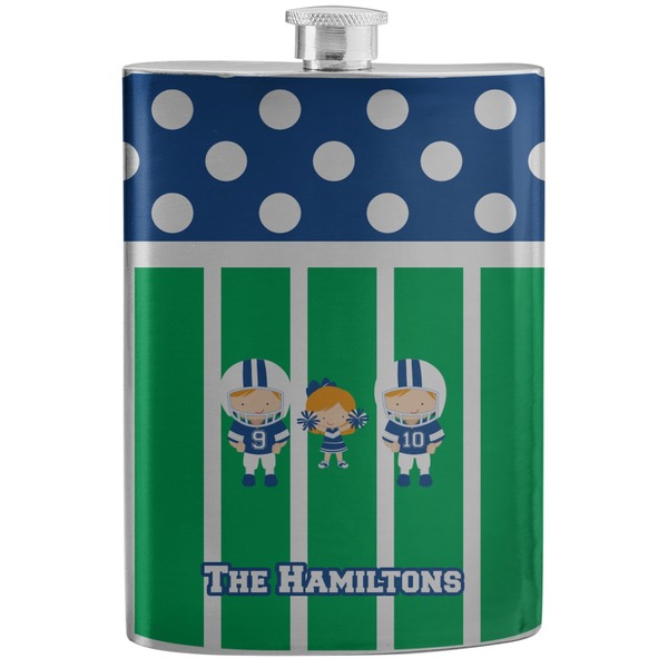 Custom Football Stainless Steel Flask (Personalized)