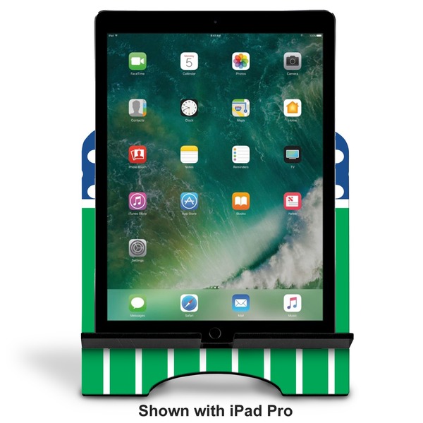 Football Stylized Tablet Stand - Front with ipad