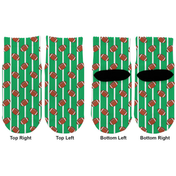 Football Toddler Ankle Socks - Double Pair - Front and Back - Apvl