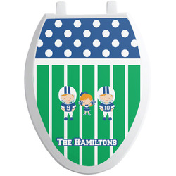 Football Toilet Seat Decal - Elongated (Personalized)