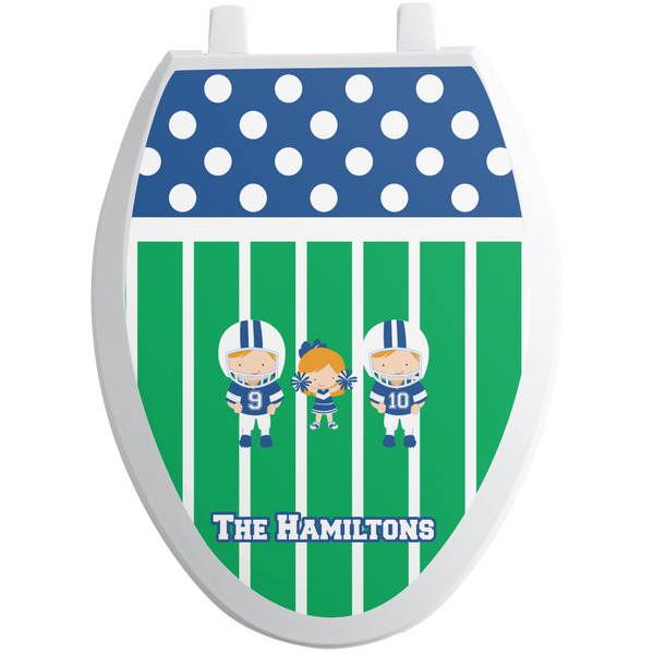 Custom Football Toilet Seat Decal - Elongated (Personalized)