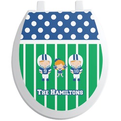 Football Toilet Seat Decal - Round (Personalized)