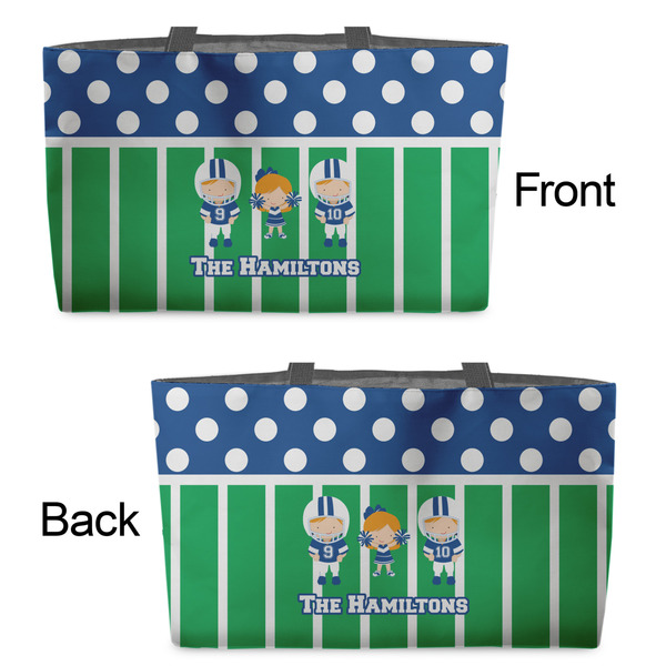 Football Tote w/Black Handles - Front & Back Views