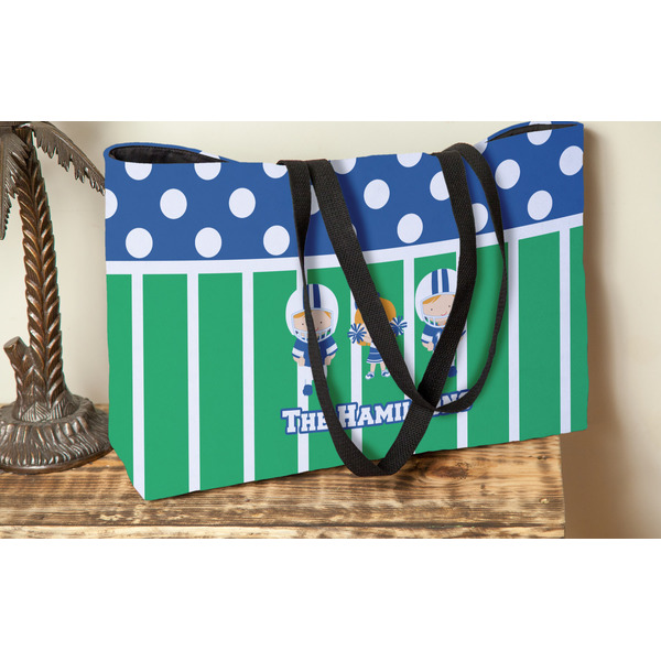 Football Tote w/Black Handles - Lifestyle View