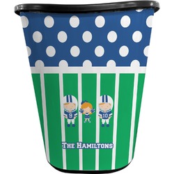 Football Waste Basket - Double Sided (Black) (Personalized)