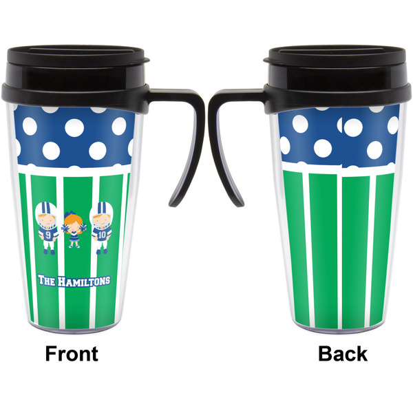 Football Travel Mug with Black Handle - Approval