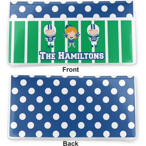 Football Vinyl Check Book Cover - Front and Back