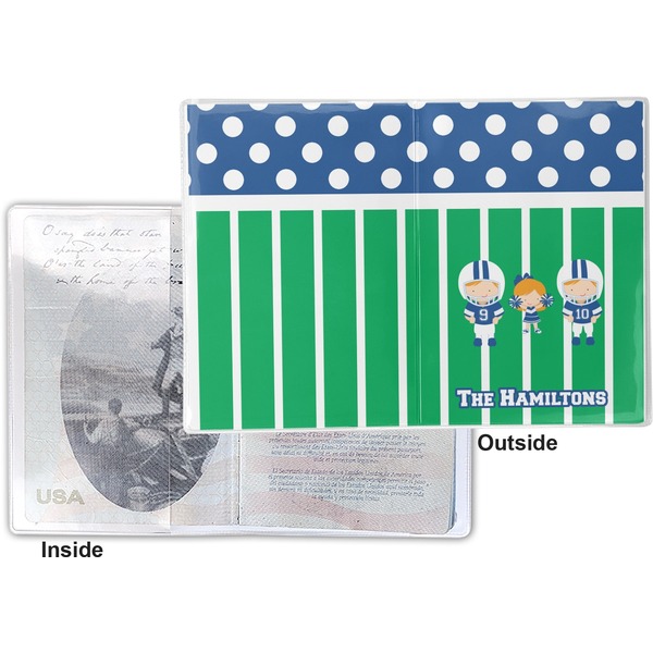 Football Vinyl Passport Holder - Flat Front and Back