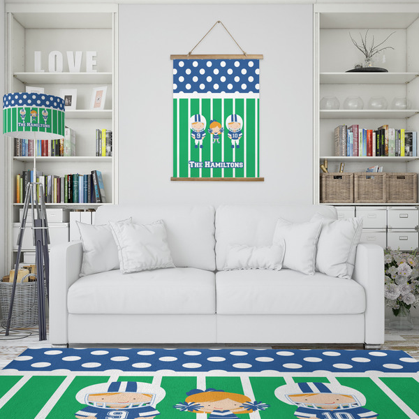 Football Wall Hanging Tapestry - Portrait - IN CONTEXT