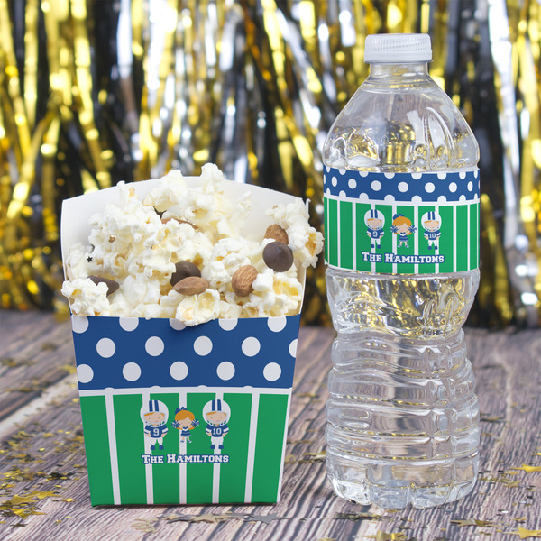 Football Water Bottle Label - w/ Favor Box