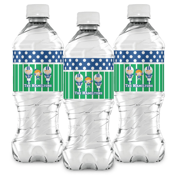 Football Water Bottle Labels - Front View