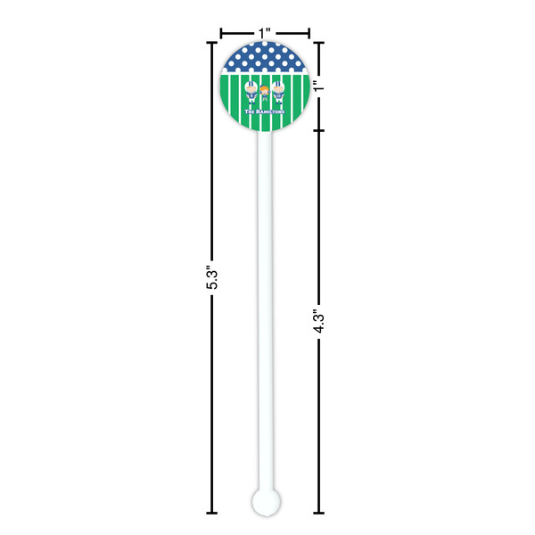 Football White Plastic 5.5" Stir Stick - Round - Dimensions