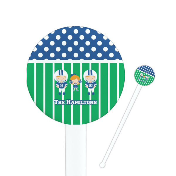 Custom Football Round Plastic Stir Sticks (Personalized)