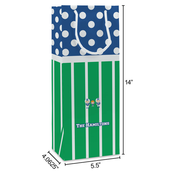 Football Wine Gift Bag - Dimensions