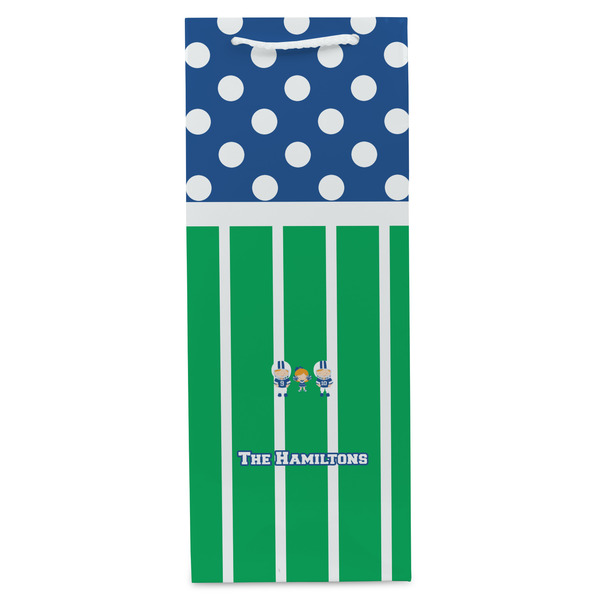 Football Wine Gift Bag - Gloss - Front