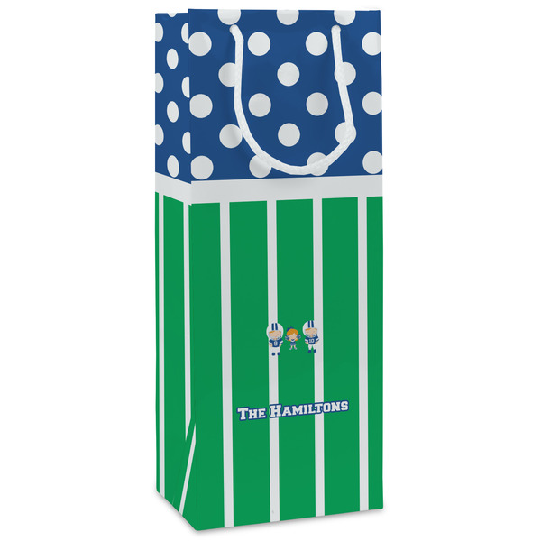 Custom Football Wine Gift Bags - Gloss (Personalized)