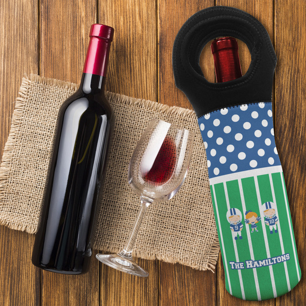 Football Wine Tote Bag - FLATLAY