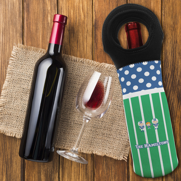 Football Wine Tote Bag - FLATLAY