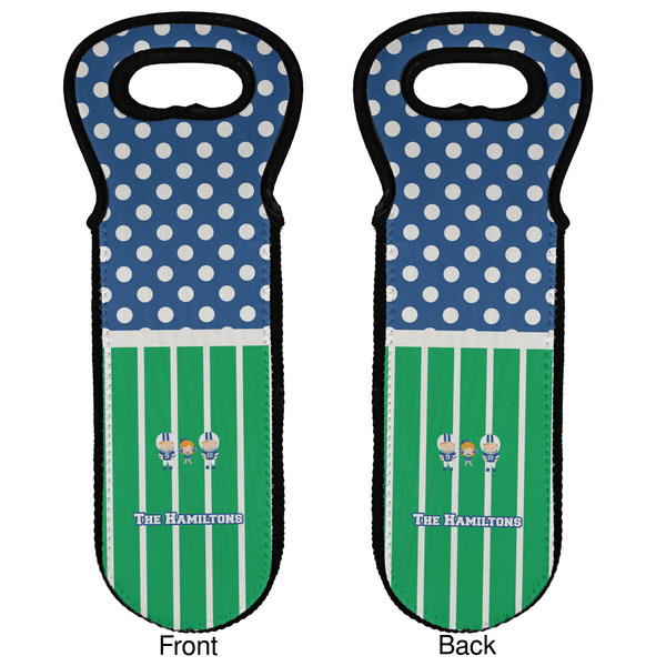 Football Wine Tote Front & Back