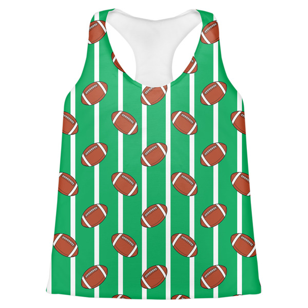Custom Football Womens Racerback Tank Top - X Large