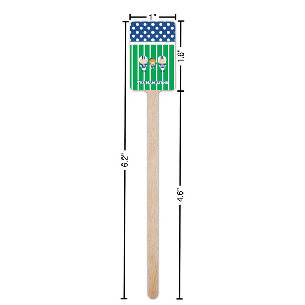 Football Wooden 6.25" Stir Stick - Rectangular - Dimensions