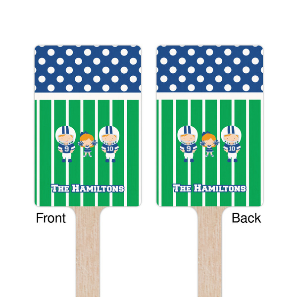 Football Wooden 6.25" Stir Stick - Rectangular - Double Sided - Front & Back