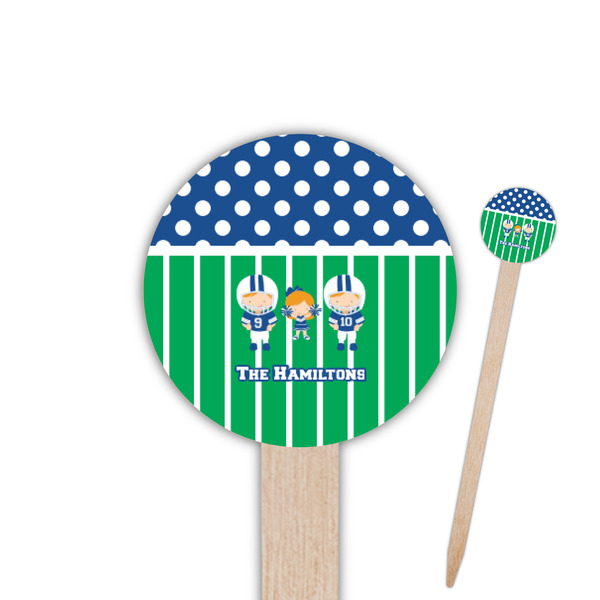 Custom Football Round Wooden Food Picks (Personalized)