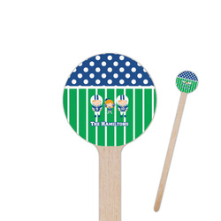 Football 7.5" Round Wooden Stir Sticks - Double Sided (Personalized)