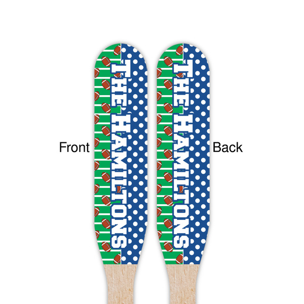 Football Wooden Food Pick - Paddle - Double Sided - Front & Back