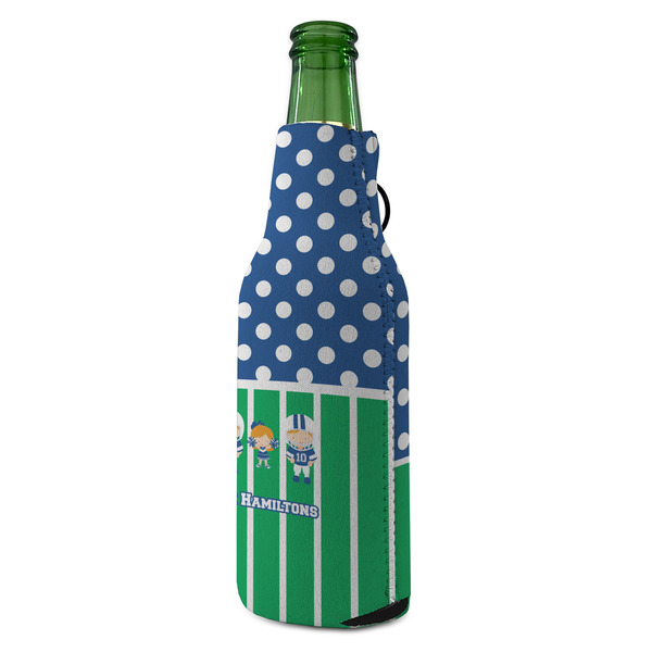 Football Zipper Bottle Cooler - ANGLE (bottle)