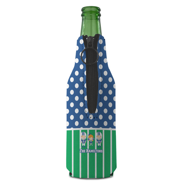 Football Zipper Bottle Cooler - BACK (bottle)