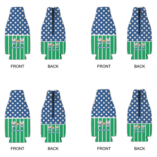 Football Zipper Bottle Cooler - Set of 4 - APPROVAL