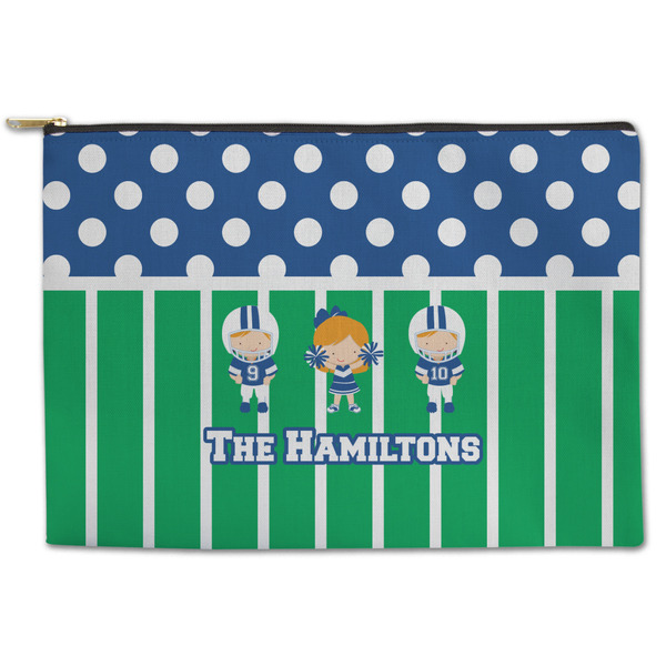 Custom Football Zipper Pouch - Large - 12.5"x8.5" (Personalized)
