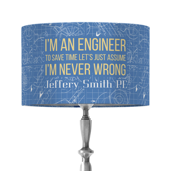 Custom Engineer Quotes 12" Drum Lamp Shade - Fabric (Personalized)