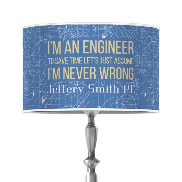 Custom Engineer Quotes 12" Drum Lamp Shade - Poly-film (Personalized)
