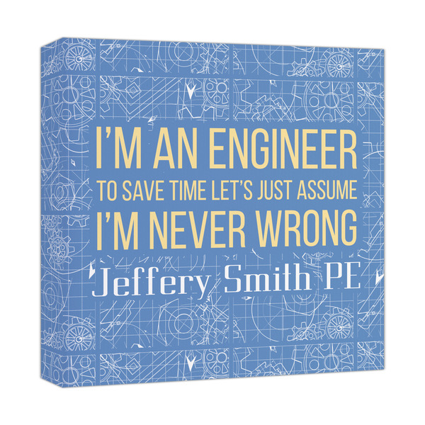 Custom Engineer Quotes Canvas Print - 12x12 (Personalized)