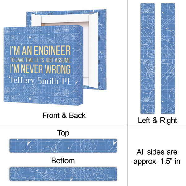 Engineer Quotes 12x12 - Canvas Print - Approval